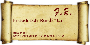 Friedrich Renáta névjegykártya